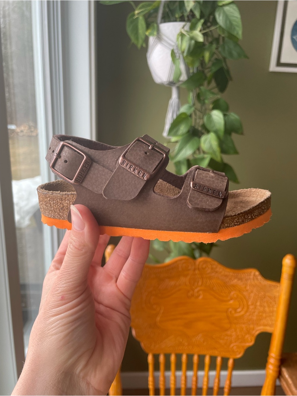 Birkenstock Kids Brown Adjustable Strap Sandals -